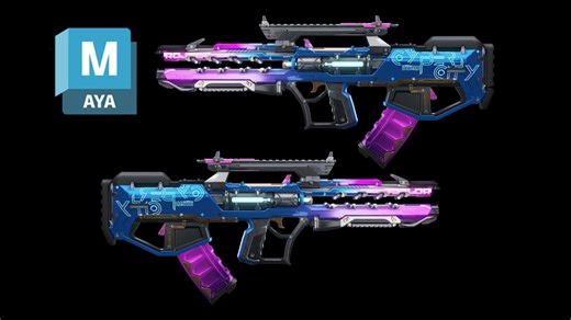 【Maya枪械建模】次世代游戏使命召唤武器制作，适合0基础练习的武器案例