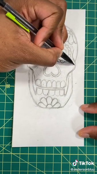 Learn How To Draw a Sugar Skull Part 2