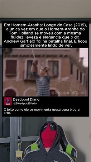 Em Homem-Aranha: Longe de Casa (2019), a única vez em que Tom Holland se moveu com fluidez #filmes