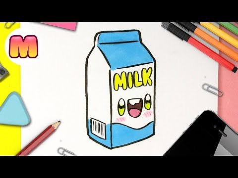 HOW TO DRAW A KAWAII MILK BOX - easy kawaii drawings - Learn to draw kawaii food