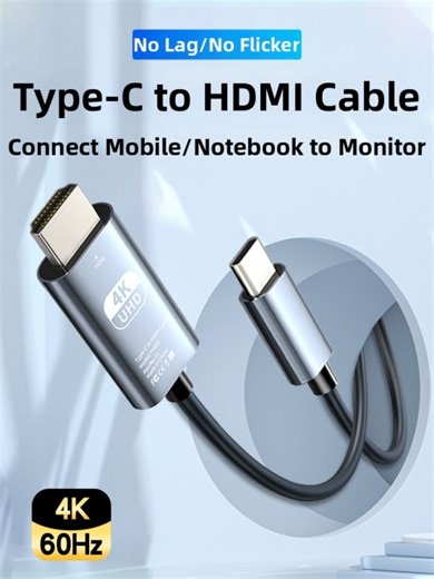 Video Sync Data Transfer Cable 4K 8K Type-C to HDMI | Lazada Singapore