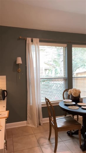 Sarah Joy | home projects on Instagram: "French vibe kitchen is ramping upppp ✨✨✨ I was unsure about using this paint color at first, but now I’m sold! #frenchkitchen #kitchendecor #diyhome #aesthetickitchen #frenchcountry"