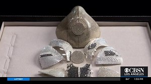 13K views · 118 reactions | NOT A DISPOSABLE MASK: This 18-karat white gold mask is encrusted with 3,600 white and black diamonds and is fitted with a N99 filter. | CBS LA | Facebook