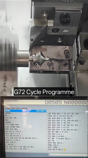 #G72_Cycle_Programme Fanuc Controller || #Cnc_Turning_Machine || #Short_Video ||