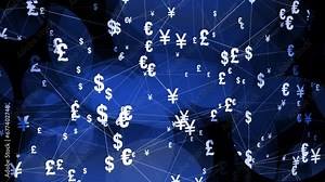 Financial freedom animated currency symbols celebrating wealth and income. Animated currency symbols adding life to financial presentations with business wallpapers