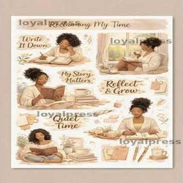 Reclaiming My Time Self Care Planner Stickers Bundle, Black Women Relaxation Sticker Pack