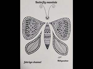 Butterfly mandala art/butterfly drawing/step by step tutorial/Easy mandala art for beginners/doodle