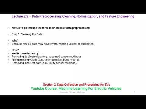 Lecture 2.2 Data Preprocessing for EVs | Cleaning, Normalization & Feature Engineering