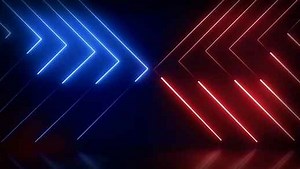 Red and Blue Neon Lines / Abstract Background - LiveWallpapers4Free.com