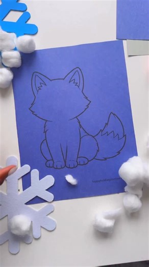 This arctic fox craft is all about soft textures! Kids use cotton balls to create a fluffy fox body, pulling and gluing them onto the fox shape to bring this winter animal to life. It’s a simple, hands-on activity that supports fine motor skills and sensory exploration. Easy to prep, calming to make, and perfect for toddlers and preschoolers. Comment ARCTIC and I’ll send you this craft more winter animal activities for kids! ❄️ | HApPy ToDdLeR PLaYTiMe
