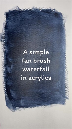 29K views · 273 reactions | A simple and fun way to create a fan brush waterfall in acrylics. This will also work with oils and gouache. If using it in watercolour you’d need it on white paper and use a pale blue-grey paint as we usually leave the white paper as ‘white’ colour. | The Artery Art Shop and Classes | Facebook