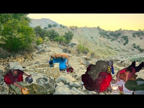 A Day with a Nomad Woman| Cooking, Building, and Helping Her Kids Study All Night