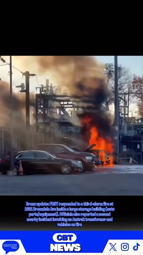 Bronx update: FDNY responded to a third-alarm fire at 1601 Bronxdale Ave inside a large storage building (auto parts/equipment). Officials also reported a second nearby incident involving an Amtrak transformer and vehicles on fire about a quarter mile away. If you’re in the area, expect smoke/traffic delays and let crews work. 🚒🧯 #Bronx #NYC #FDNY #NYCNews #NYCTraffic Video credit to @pelhamparkwayfriends | Gomez V Omar