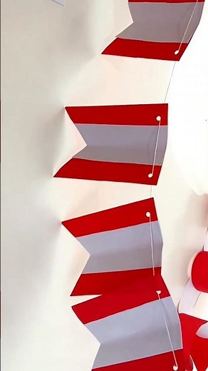 COMO HACER DECORACION PARA FIESTAS PARIAS CON BANDERINES DE HOJAS DE PAPEL Ó CARTULINA 💞#shortvideo