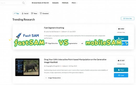 fastSAM VS mobileSAM