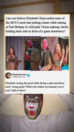 Elizabeth Olsen delivered emotional MCU scenes opposite Paul Bettany in bizarre makeup setups