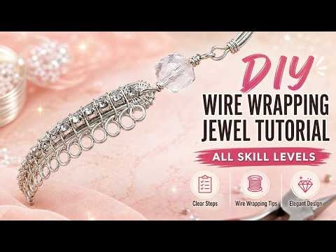 Rhinestone Chain Wire Wrapped Bangle Tutorial | DIY Bracelet Jewelry