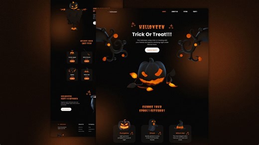 HTML/CSS/JS实现精美响应式万圣节网页