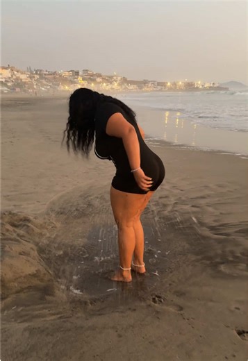 Exploring Beach Puddles at Sunset