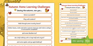 KS1 Autumn Home Learning Challenges