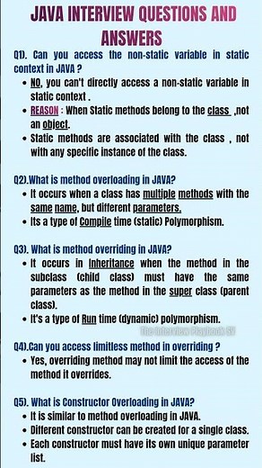 JAVA Interview Questions and Answers #java #viral #viralvideo #shorts