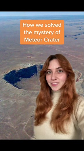 The scientifically recognized name is Barringer Meteorite Crater since the family still owns the land and preserves this natural wonder, which wasn’t made by a meteor 😉 #meteorcrater #geology #astronomy #arizona #rocktok #history #meteorite #meteor