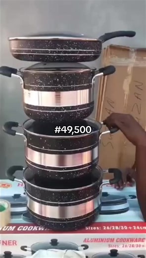 *801 HIGH QUALITY NON STICK COOKWARE 6SET POT AND FRYPAN WITH GLASS COVER...49500naira