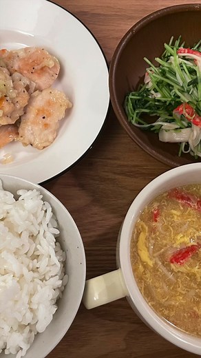 【20分で3品】鶏胸肉のネギ塩焼き&豆苗とカニカマのマヨポンサラダ&カニカマと卵のトロトロスープ【自炊日記】#料理男子 #簡単レシピ #献立 #料理レシピ #時短レシピ #自炊