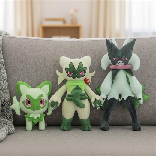 Sprigatito Evolution Plush Set – Pokemon Plush – Grass Cat Fantasy Stuffed Toys - Etsy Canada