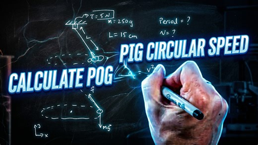 Physics of a pig flying in a circle hanging from a string