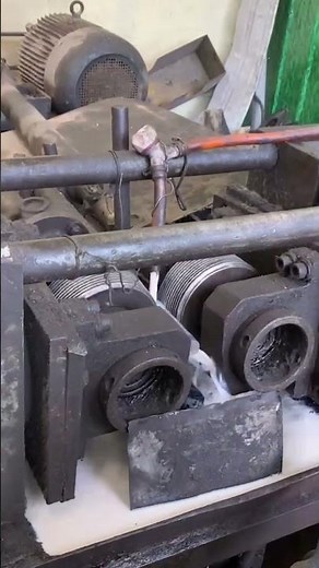 Long Metal Shaft Thread Making with Rolling Machine ⚙️🔩