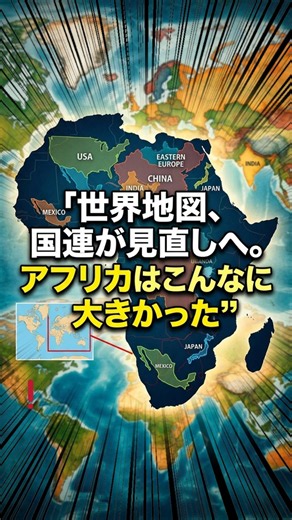 世界地図、国連が見直しへ。アフリカはこんなに大きかった#luminova #イコールアース図法 #世界地図 #メルカトル図法 #アフリカ #地理 #国連 #雑学