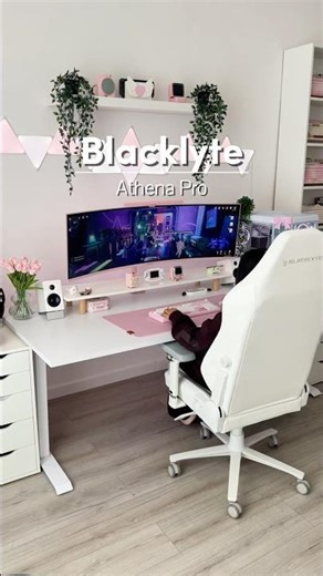 upgraded my setup with the Blacklyte Athena Pro Gaming Chair! short girl approved! 🫶🏻 #desksetup