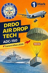 DRDO’s New Air Drop Tech ADC-150 | 150 KG Cargo Drop 🇮🇳#currentaffairs#upsc2026