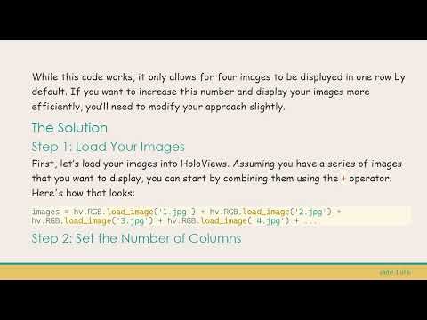 How to Increase the Number of Columns When Plotting Multiple Images in HoloViews