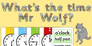 Ready Made Display Pack to Support Teaching on What's The Time, Mr Wolf?