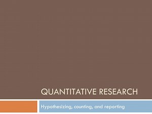 Quantitative Research - SlideServe