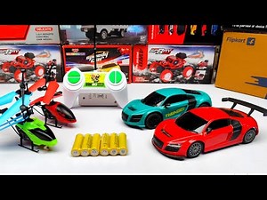 RC 1:24 Speed Cars | Remote Control Cars Racing Unboxing & Testing RC Rechargeable helicopter