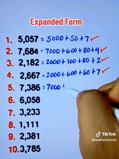 Expanded Form of Numbers in Math