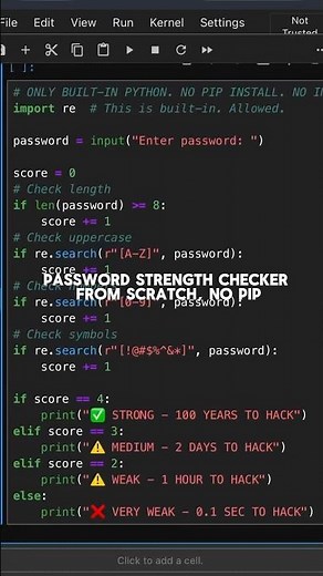 Python password strength checker #coding #python #ai #programming #tech