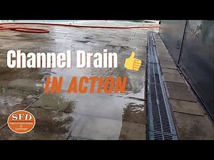 Channel Drain In ACTION! Channel drain in a paver deck