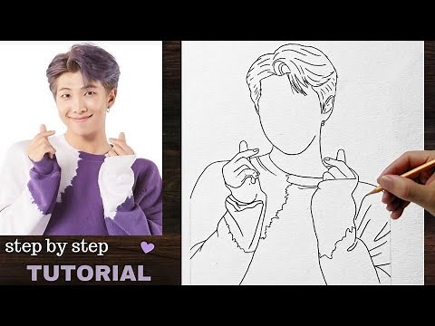 BTS RM Easy Drawing Tutorial (Faceless) 💟 YouCanDraw