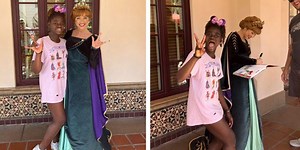 Disneyland princess delights young girl by speaking to her using sign language