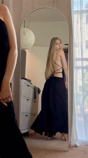 Open Back Maxi Dress for Summer 🖤