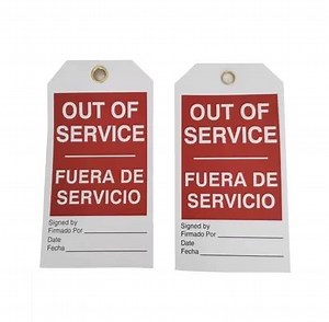[Hot Item] out of Service Fuera De Servicio Safety Lockout Tags Cardstock Label