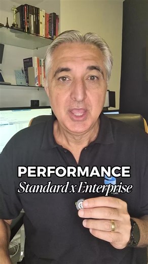 🔍 Performance no SQL Server: A Diferença Entre as Edições Standard e Enterprise é Maior do Que Você Imagina Muita gente acredita que a diferença entre Standard e Enterprise está apenas em “recursos extras”. Mas quando o assunto é performance, a realidade é bem diferente — e, em muitos casos, surpreendente. Na próxima terça-feira vou fazer uma aula 100% prática mostrando, com exemplos reais, como cada edição do SQL Server se comporta em cenários de carga, manutenção e execução de queries pesadas
