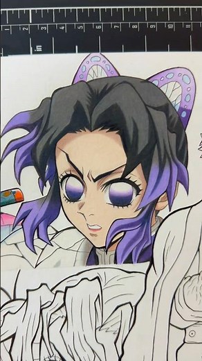 🦋Drawing Shinobu Kocho - Demon Slayer #demonslayer #shinobu #kimetsunoyaiba