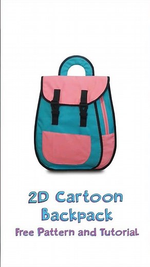 2D cartoon backpack! Get the free pattern and complete tutorial on my youtube channel! #bagmaking