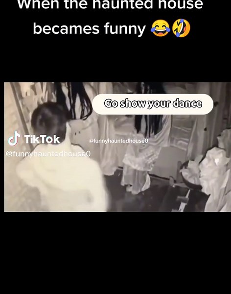When challenging the ghost to dance 🤣 #surveillancevideo #hauntedhouse #hauntedtiktok #foryoupage #funny #prank #tiktokvideo #😂😂😂 #tiktok #funnyvideo #funnymoment #Dance