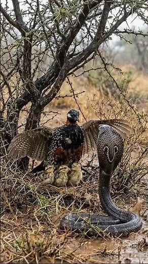 Owl Saved The Chicks From Snake #ai#rescue#shorts